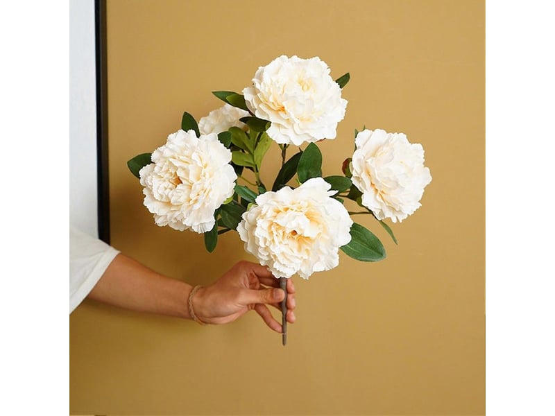  Plante artificielle de qualité supérieure, détaillée et anti-chute, hibiscus pivoine, fausse fleur, décoration de chemin.champagne  - Conforama E