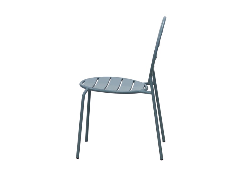 Lot de 2 chaises de jardin dossier rond en métal bleu gris - baca - Conforama C