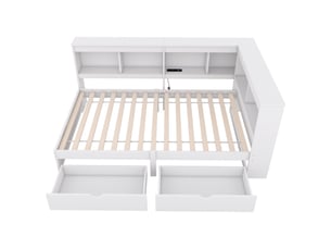 Lit banquette 90x200 cm <strong>KORFEE</strong>  <strong></strong> coloris blanc
