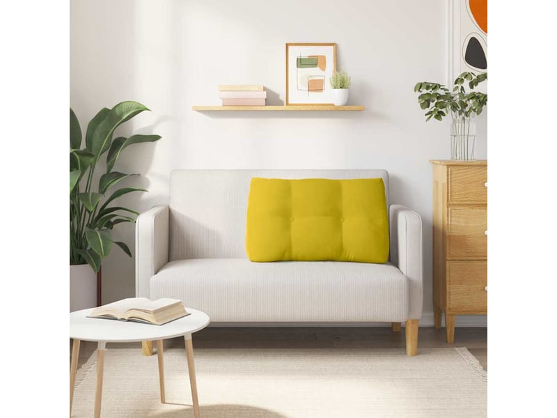 Coussin de dos, coussin de dossier jaune 80 x 24 x 50 cm velours cf54764 - Conforama D