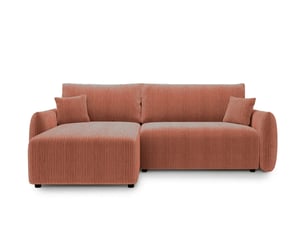 Canapé d'angle réversible convertible <strong>CASANOVA</strong> <strong></strong> 3 places Velours côtelé Terracotta