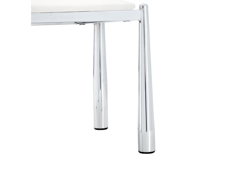  Lot de 2 chaises de salle à manger 45x48x80 cm dossier semi-circulaire polyuréthane (pu) métal blanc  - Conforama D