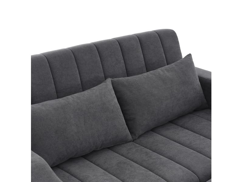 Canapé-lit 2 places 136 cm tissu coton-lin gris  - Conforama D