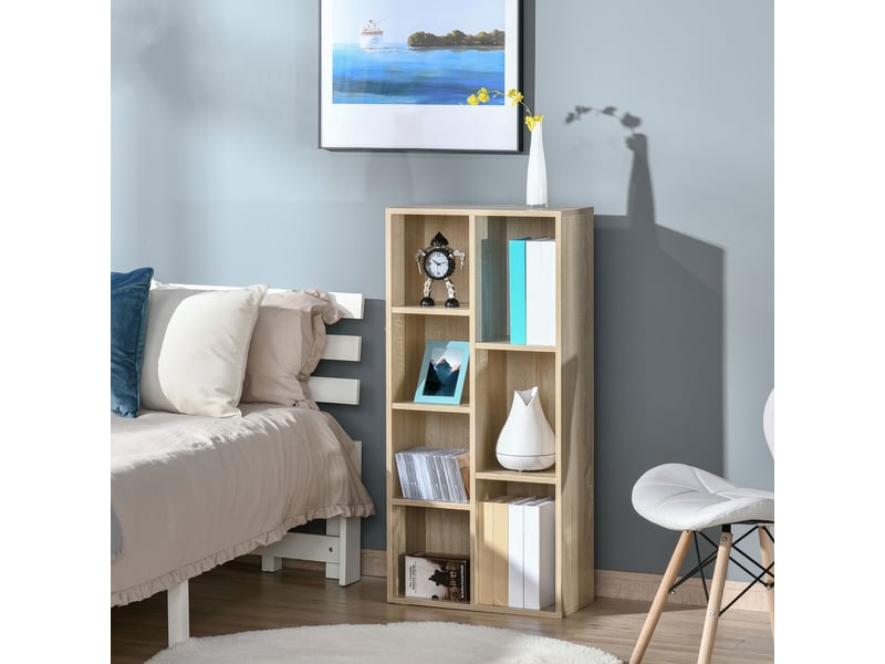  Meuble de rangement bibliothèque étagère 7 cubes pour intérieur, salon, chambre - 50l x 24p x 106h cm, bois naturel  - Conforama D