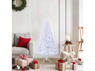 Sapin de noël, arbre de noël artificiel avec branches épaisses blanc 150cm pvc