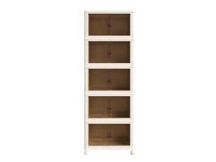 Armoire de rangement pliable 5 niveaux à portes magnétiques 53x30x156 cm blanche