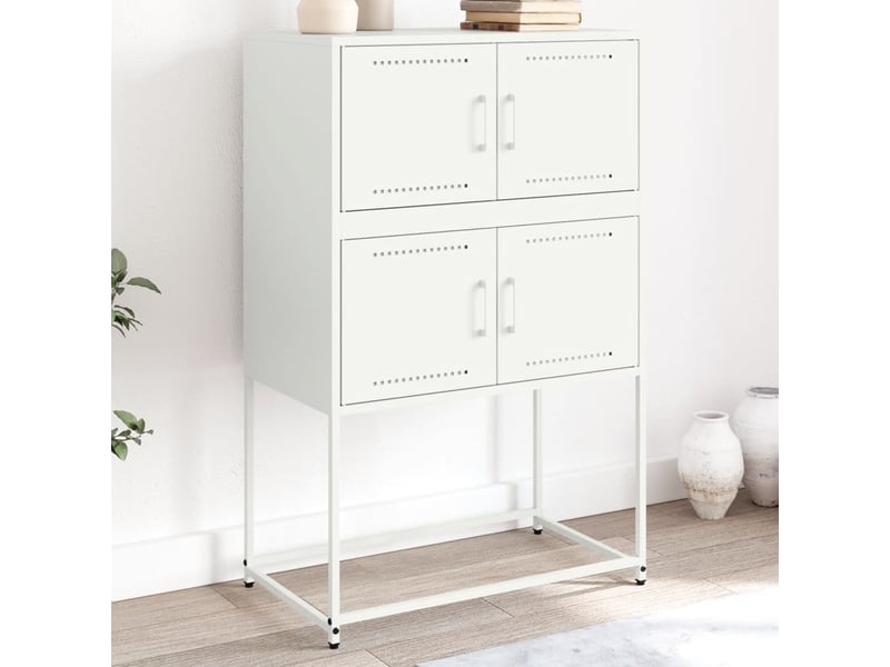  Buffet - bahut - meuble de rangement blanc 68,5x38,5x107 cm acier  - Conforama B