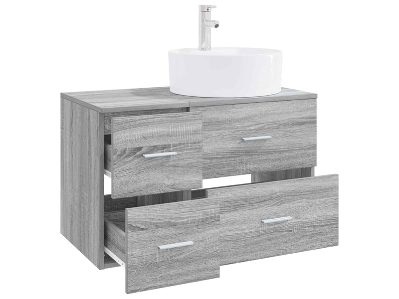  Ensemble de mobilier de salle de bain 2 pc sonoma gris cf64187  - Conforama C
