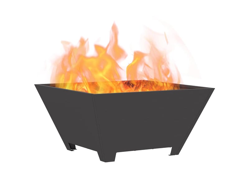 Brasero exterieur, foyer camping noir 60x60x30 cm acier patiné shl59887 - Conforama C