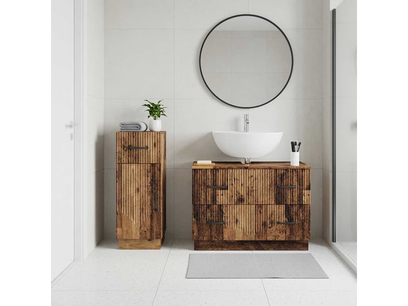  Ensemble de 2 meubles de salle de bain hoorn bois ancien cf63179  - Conforama B