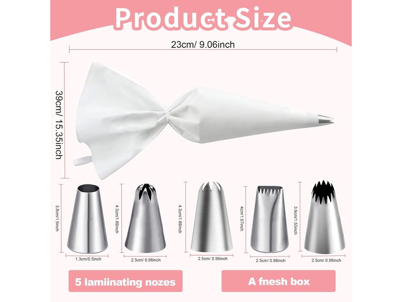  6 kit poche a douille reutilisable,kit de pâtisserie pour la décoration de gâteaux,poches à douille et douilles,poches à douille professionnelles,pour  - Conforama B