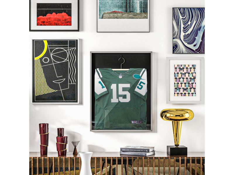  Frame box t-frame cadre aluminium pour maillot porte acrylique doublure interne feutre 70 x 90 cm  - Conforama C