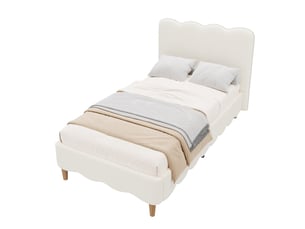 Lit simple 90x200 cm <strong></strong>  <strong>evarich</strong> coloris beige