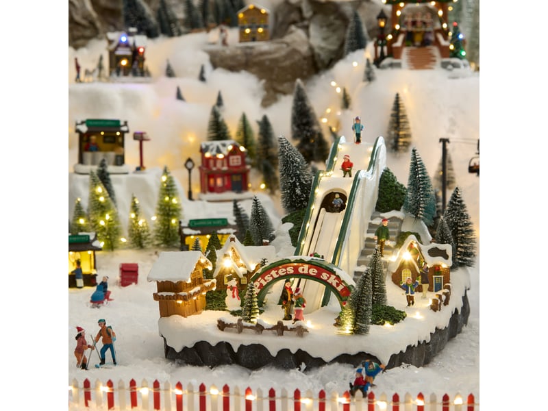  Village de noël lumineux piste de ski animé et musical 49 led sur secteur NURIK - Conforama B