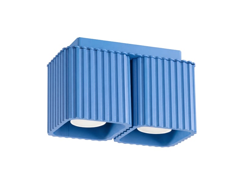  Plafonnier riff 2 azur gu10 aluminium moderne 12x20.5x10cm SL.3107 - Conforama A