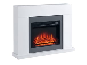 Cheminée électrique avec manteau blanc, 1800-2000 w, chauffage jusqu’à 37 m²