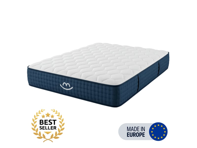  Pack lit coffre et matelas hybride 140x190cm épais 26cm couleur gris anthracite avec tête Célia &amp; Jade - Conforama D