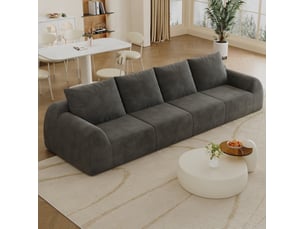 Canapé droit compressé fixe <strong>MODENVIE</strong> <strong></strong> 4 places Tissu gris foncé