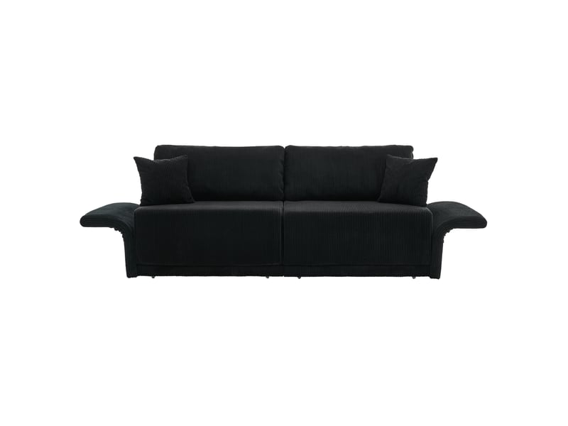  Sofa convertible moderne minimaliste en velours côtelé noir – lit double pour salon bureau studio appartement  - Conforama A