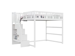 Lit mezzanine 140x200 cm HAVRYA   coloris blanc