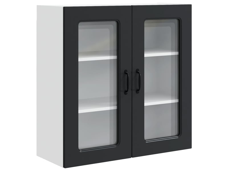  Meuble mural de cuisine | armoire de cuisine noir 80x31x80cm shl8630  - Conforama A