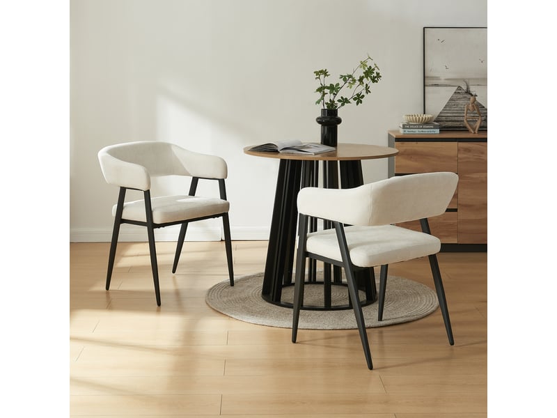 Lot de 6 chaises de salle à manger kohlmand 77 x 59 x 55 cm beige [en.casa]  - Conforama C