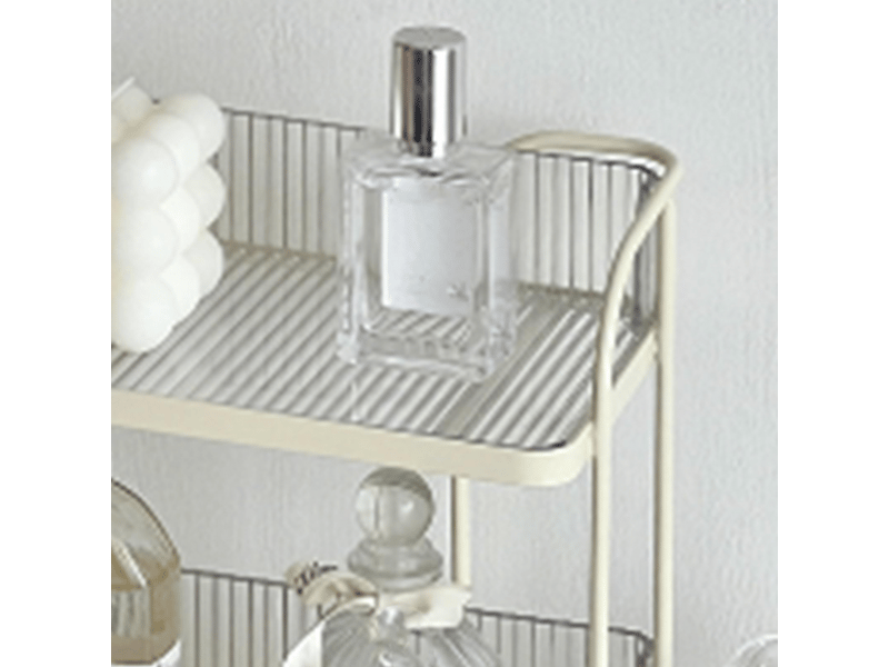  Étagère de rangement transparente à double couche pour bureau, organiseur de cosmétiques, accessoires, support de rangement pour chambre à coucher  - Conforama D