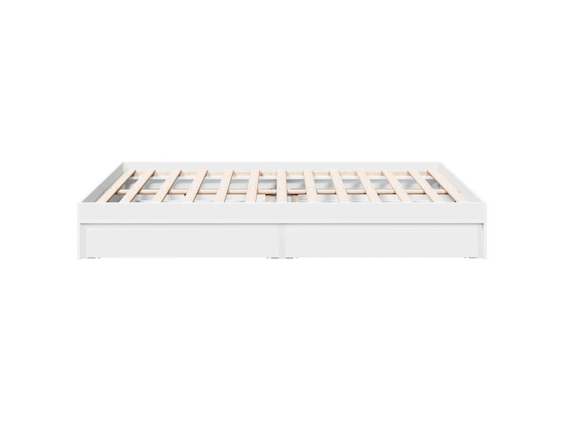 Lit double- lit adulte - cadre de lit avec tiroirs sans matelas blanc 150x200 cm - Conforama D