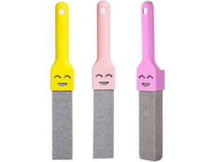 3 pcs pierre ponce brosse wc, 3 poignées remplaçables, pour toilettes, nettoyage de salle de bain, 26.5*3.5*2.5cm, rose, violet, jaune