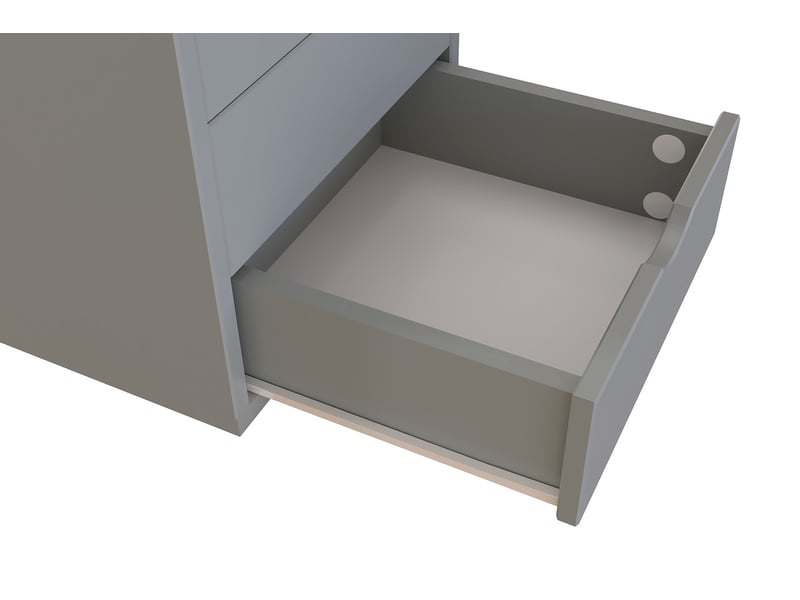  Caisson à tiroirs 5 en bois massif, gris BLOC5T-G - Conforama D