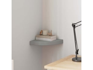 Étagère d'angle flottante gris 25x25x3,8 cm mdf