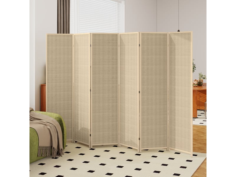  Paravent en bois séparateur de pièce closion de séparation pliable 6 panneaux 270 x 180 cm bois naturel  - Conforama D