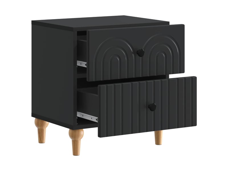  Table de chevet noir 43 x 34,5 x 48 cm bois d'ingénierie  - Conforama C