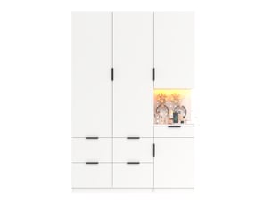 Armoire 4 porte(s) coulissante 5 tiroir(s) <strong></strong> <strong>OPULERANE TRADING LTD</strong> coloris blanc largeur 50 cm