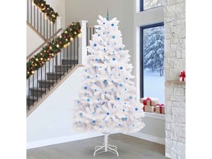 Sapin de noël, arbre de noël artificiel à branches articulées blanc 300 cm cf61081