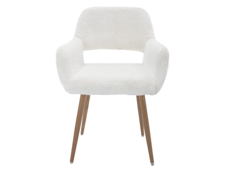  Chaise de salle à manger 59x46x79 cm avec accoudoirs blanche  - Conforama A