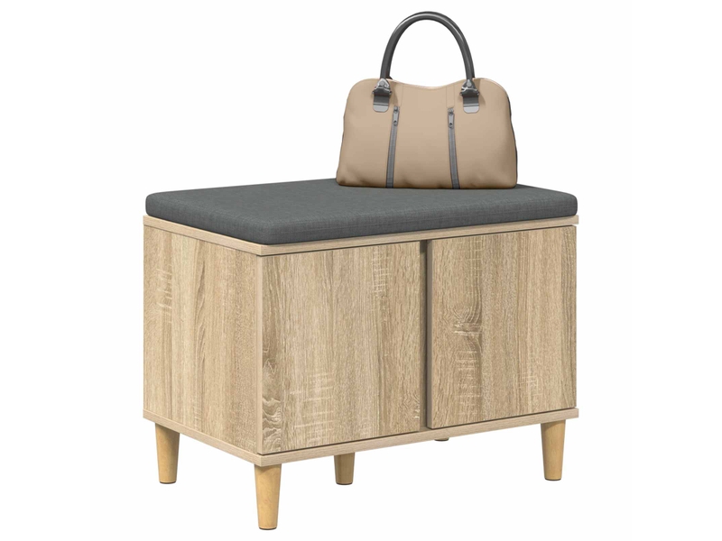  Banc d'entrée, banc interieur avec coussin chêne sonoma 60x38x46 cm shl16061  - Conforama C