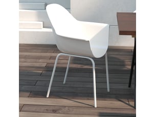 Lot de 4 chaises de jardin empilables 59x55x84 cm avec dossier et accoudoirs métal gris