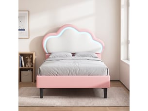 Lit simple 90x200 cm <strong>Lonelyo</strong> <strong></strong> coloris rose