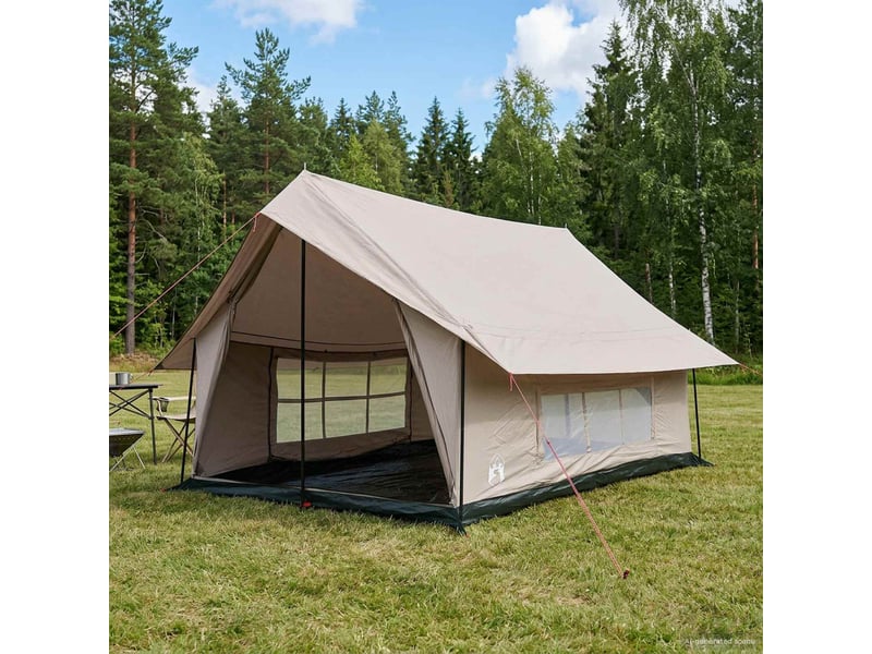 Tente de camping, tente cabane crème 340x246x210 cm polycoton - Conforama B