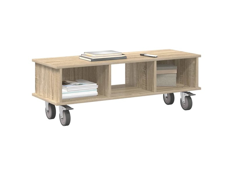  Meuble tv - banc tv - meuble de rangement 100 x 35 x 35 cm chêne sonoma bois d'ingénierie  - Conforama C