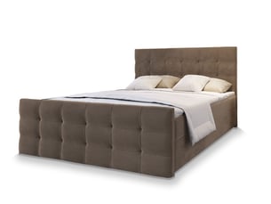 Lit avec rangement 140x200 cm <strong>MASSENO</strong> <strong></strong> coloris marron