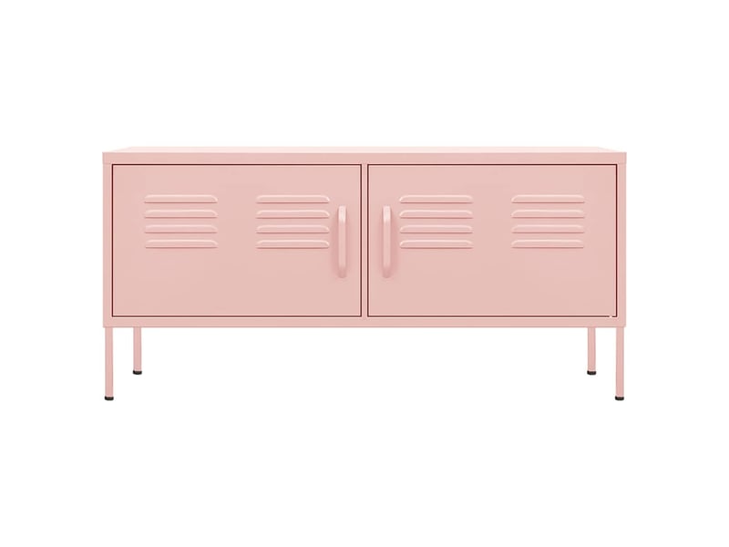  Meuble tv - banc tv - meuble de rangement rose 105x35x50 cm acier  - Conforama C