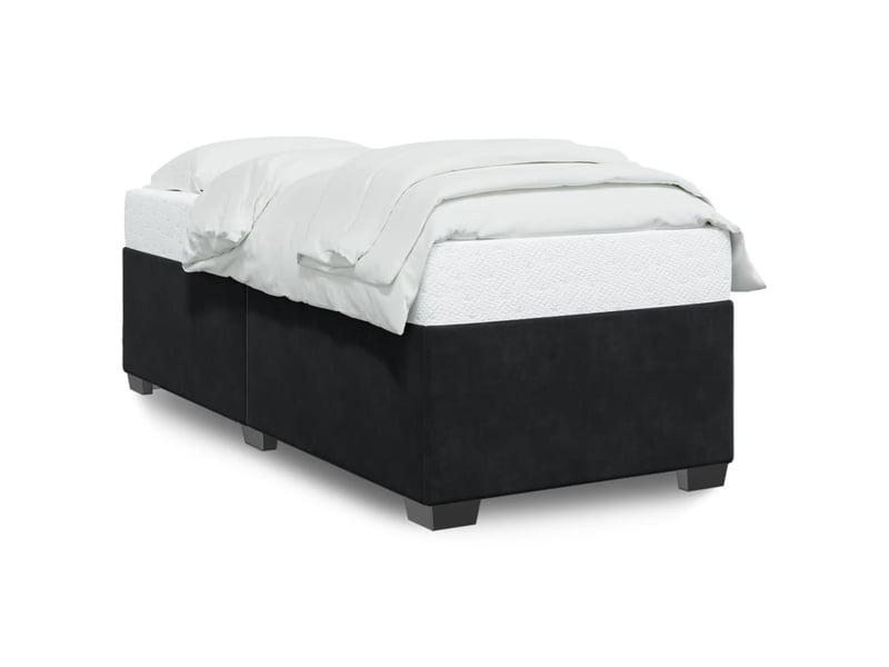  Lit simple- lit adulte -  cadre de lit sans matelas noir 100x200 cm velours  - Conforama A