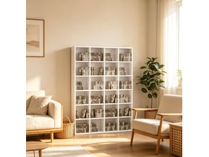 Bibliotheque coloris  blanc 6 étagère(s) BEAUNIV  - 20 cm x 130.5 cm
