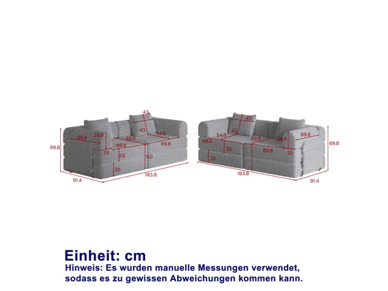  Canapé convertible en chenille 2-en-1 avec rangement, structure métallique, design modulable, gain de place, multifonctionnel  - Conforama C