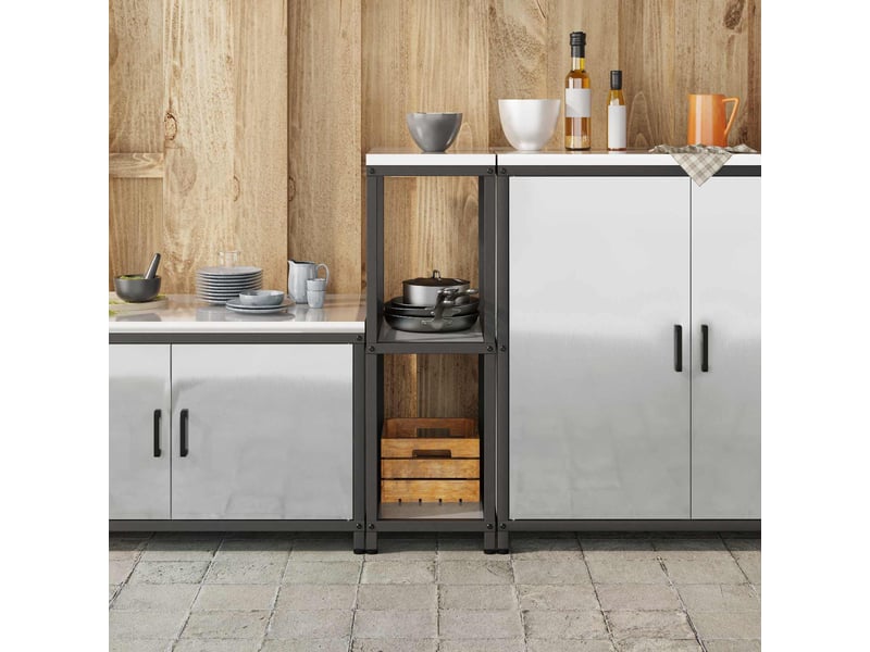  Étagère de cuisine, étagère de rangement hattem argenté 30x50x92cm acier shl748  - Conforama D
