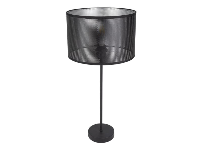  Fabrilamp anastasia grande lampe à poser noir argenté, abat-jour textile perforé argenté, 1 x e27, 60 cm 190171109 - Conforama A