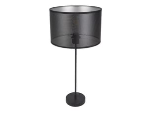 Fabrilamp anastasia grande lampe à poser noir argenté, abat-jour textile perforé argenté, 1 x e27, 60 cm