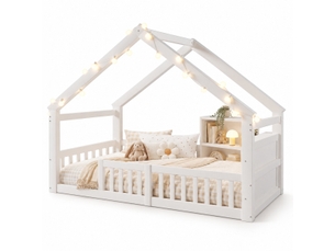 Lit cabane 90x190 cm coloris blanc